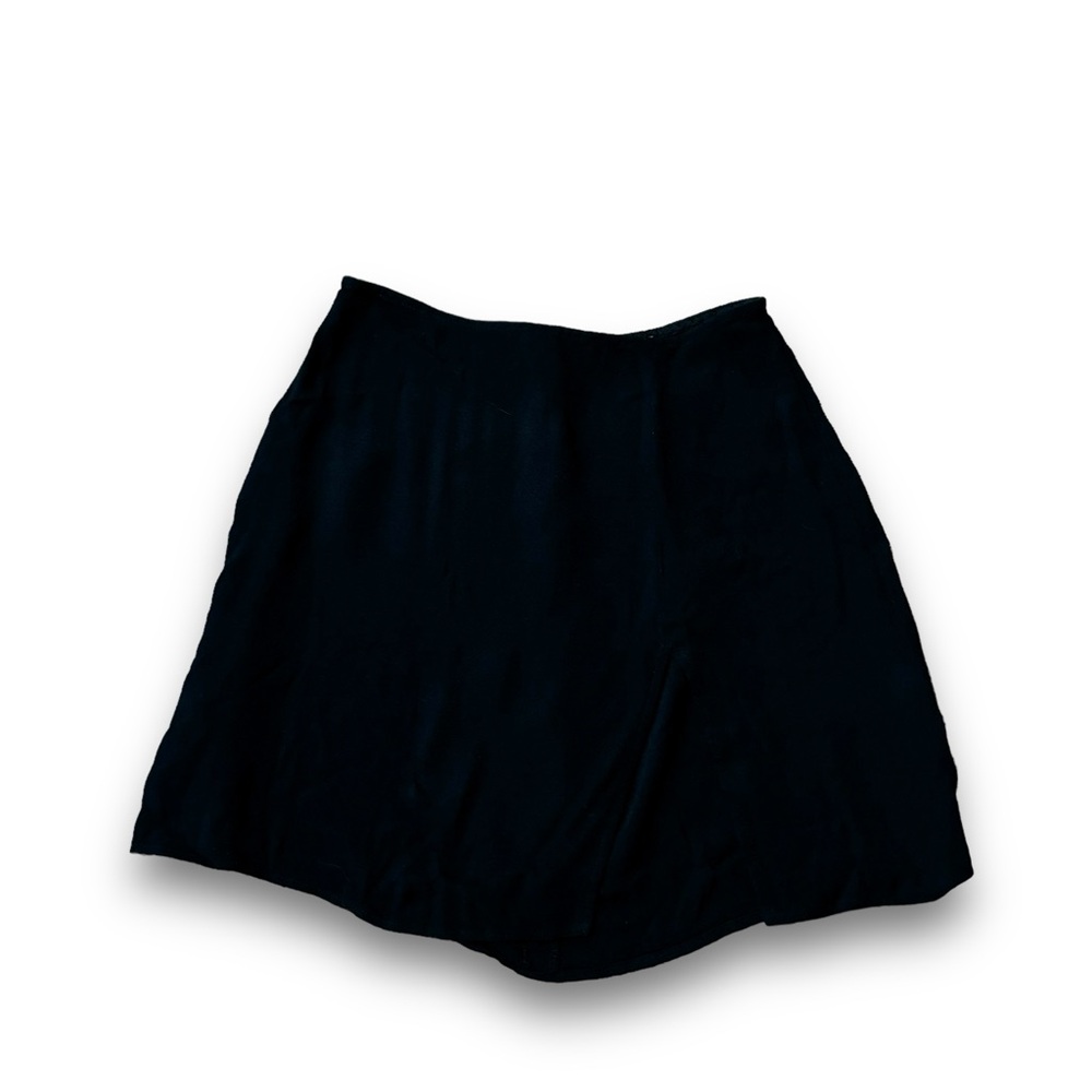 Reformation Women's Unlined Front Split Hem Zip Up Mini Skirt Black 4 / 23 x 15